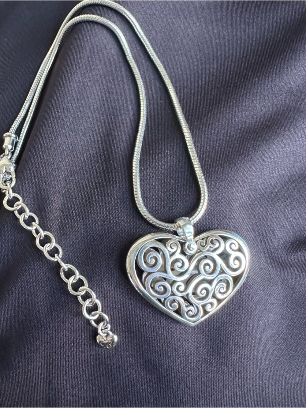 Brighton Diva heart filigree Pendant Necklace - Picture 5 of 6